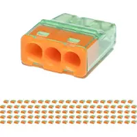 BES LED Lasklem - Vintex - 3 Polig - 0.2-2.5 mm2 - Oranje - 100 Stuks