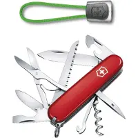 Victorinox Huntsman Zwitsers Zakmes+lanyard - 15 Functies - Rood/groen