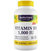 Healthy Origins Vitamine D3 1000 IU (360 gelcapsules) -
