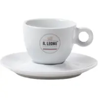Il Leone Koffie Kop en Schotel - 150ml - Porselein- Horeca Kwaliteit - Ervaar Italiaanse elegantie en exclusiviteit met het koffiekopje en schotel 150ml - Porseleinen koffiekopjes met schotel