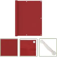 The Living Store Living Store Balkonbescherming, rood, 120x400 cm, gemaakt van Oxford-stof