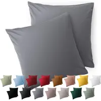 Blumtal Kussensloop Microvezel Kussenhoes 65 x 65 cm - Grijs - Set van 2