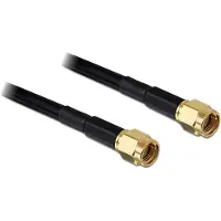 DeLOCK RP-SMA (m) - RP-SMA (m) kabel - LMR195/RF195 - 50 Ohm / zwart - 5 meter
