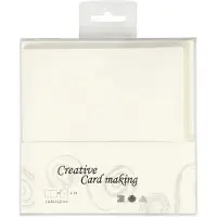Packlinq Kaarten & Enveloppen, afmeting kaart 12,5x12,5 cm, afmeting envelop 13,5x13,5 cm, off-white, 10 set