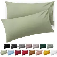 Blumtal Kussensloop Microvezel Kussenhoes 40 x 70 cm - Licht Olijfgroen - Set van 2