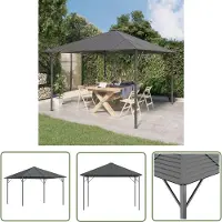 The Living Store De Living Store paviljoen met dak, afmetingen 3x3 meter, antracietkleurig