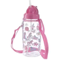 Puckator Drinkfles met rietje eenhoorn -