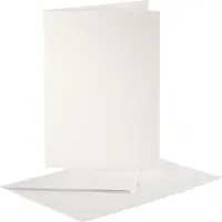 Packlinq Parelmoer kaarten en enveloppen, afmeting kaart 10,5x15 cm crème, 10 set