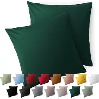 Blumtal Kussensloop Microvezel Kussenhoes 40 x 40 cm - Donkergroen - Met Rits - Set van 2