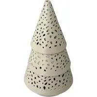 Still - Kerstboom - Theelichthouder - Waxinelichthouder - Kerst - Ijzer - Beige - 15x8 cm