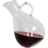 HD Collection Ornament kerstbal Wijnkaraf Glas Rood 10 cm