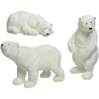 Décoris Ijsbeer plastic l13b15h26 cm wit a3 kerst