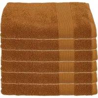 Atmosphera Badhanddoek Towelmaster - 6x - lichtbruin - luxe - 70 x 130 cm - katoen - 450 grams - badkamer handdoek