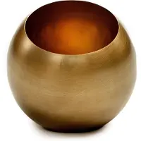 Still - Theelichthouder - Waxinelichthouder - Egg - Bol - Ijzer - Warm Goud - 15x15 cm