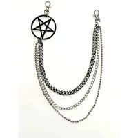Banned - Drako Sleutel-/broekketting - Zwart/Zilverkleurig