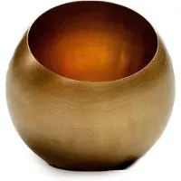 Still - Waxinelichthouder - Egg - Bol - Ijzer - Warm Goud - Set van 2 stuks - 11x10 cm