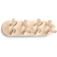 Welldone Wand kapstok - - Beukenhout - 4 haken - L 50 x B 14 x D 17 cm