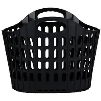 Alpina Flexibele wasmand - zwart - 25 liter - kunststof - 49 x 25 x 38 cm - opbergen