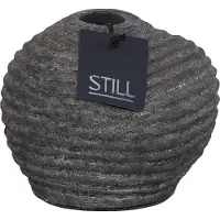 Still - Vaas - Organische Vorm - Ribbels - Earth - Grijs - 17 x 15 cm