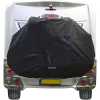 Ds Covers STAR Fietsdragerhoes Camper – Met Gevarenbordhouder – Waterdicht – UV-bestendig – Voor Fietsen op Fietsendrager Camper / Caravan – Zwart