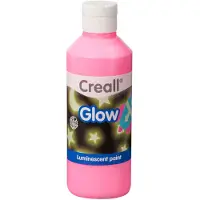 Creall Glow in the dark verf roze 250ml roze Hobbyverf