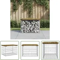The Living Store Houten Tuinbank - Tuinbank - Tuinbank schanskorfontwerp 63x44x42 cm geïmpregneerd grenenhout - Terras Bank - Balkon Bank - Bruine Tuinbank