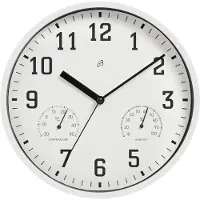 Nobrand Wandklok met thermo- en hygrometer (Wit)