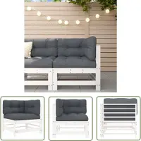 The Living Store Tuinset - Hoekbank - Hoekbank met kussens massief grenenhout - Buitenbank - Lounge Set - Granenhouten Bank