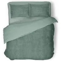 Eleganzzz Dekbedovertrek Teddy Rib Fleece - olive green 200x200/220cm