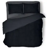 Eleganzzz Dekbedovertrek Teddy Rib Fleece - black 240x200/220cm