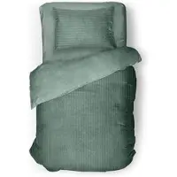 Eleganzzz Dekbedovertrek Teddy Rib Fleece - olive green 140x200/220cm