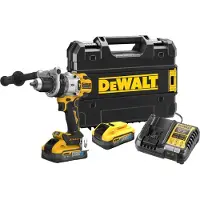 DeWalt Boormachine, klopboormachine 18V borstelloos - - met 2 batterijen 18V 5.0Ah - koffer - DCD1007H2T-QW
