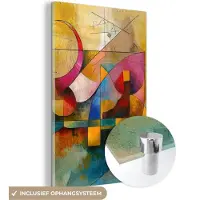 MuchoWow Glasschilderij 100x150 cm - Schilderij acrylglas - Kunst - Abstract - Aesthetic - Kleurrijk - Art - Foto op glas - Muurdecoratie woonkamer - Wanddecoratie slaapkamer - Schilderijen