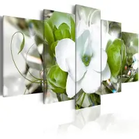 Karo-art Schilderij - Groene Fee, 5luik