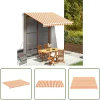 The Living Store Vervangingsdoek - Luifeldoek - Vervangingsdoek voor luifel 3,5x2,5 m geel en oranje - Parasol - Tuindoek - Buitendoek