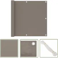 The Living Store Living Store Balkonprivacy scherm, taupe, 90x500 cm, Oxford-stof