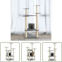 The Living Store De Living Store krabboom met sisal krabpalen, lichtgrijs, 110 cm