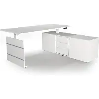 Kerkmann Move 3 Zit-sta-bureau Vrije vorm Eiken T-Voet 3 Lades 1,800 (B) x 800 (D) x 1.200 (H) mm Hout