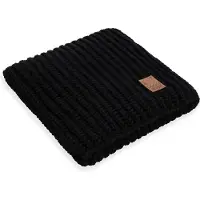 Knit Factory Cody Gebreid Plaid - Woondeken - plaid - Wollen deken - Kleed - Wollen plaid - Zwart - 160x130 cm