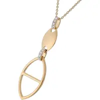 Orphelia PH-033 - Hanger met Ketting - Verguld metaal / Zirkonia - 42 cm