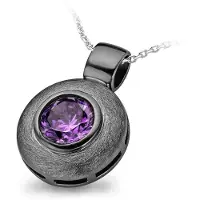 Orphelia Hanger + Ketting Black Plating Purple Zirconium ZH-4720