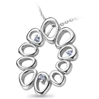 Orphelia ZH-4666 - Hanger synthetic aqua - 925 zilver - cubic zirkonia - 45 cm