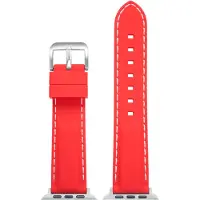 Eulit siliconen horlogeband geschikt voor Apple Watch 42/44/45/46 maat - Serie 1/2/3/4/5/6/7/8/9/10 + SE - silicon sport smart - 22 mm - rood - edel metaal metalen gesp ZWART - incl. adapter