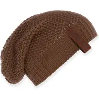 Knit Factory Coco Gebreide Muts Heren & Dames - Sloppy Beanie hat - Tobacco - Warme bruine Wintermuts - Unisex - One Size