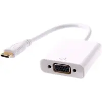 Coretek Mini HDMI naar VGA + 3,5mm Jack adapter / wit - 0,15 meter