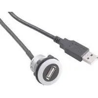 TRU COMPONENTS USB-05-BK USB-inbouwbus 2.0 Bus, inbouw, Stekker USB-bus type A verlicht naar USB-steker type A met 60 cm kabel Inhoud: 1 stuk(s)