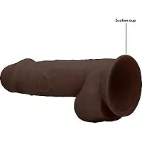Realrock Real Rock - Silicone Dildo met Ballen 21.6 cm - Bruin