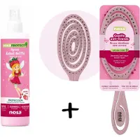 NOSA Protect Triple Action Tea Tree Spray 250ml met aardbeigeur & Detangler Brush Roze