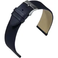 Eulit horlogeband - leer - 16 mm - blauw - metalen gesp