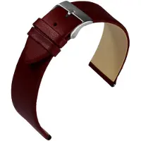 Eulit horlogeband - leer - 14 mm - bordeaux - metalen gesp